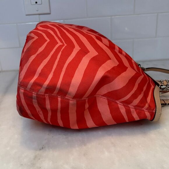 Coach Purse Handbag Tote Pocketbook Devin Exotic Stripe Zebra Print Shoulder Bag - Picture 7 of 16
